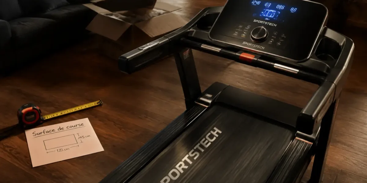 Sportstech tapis de course : puissance continue et surface de course