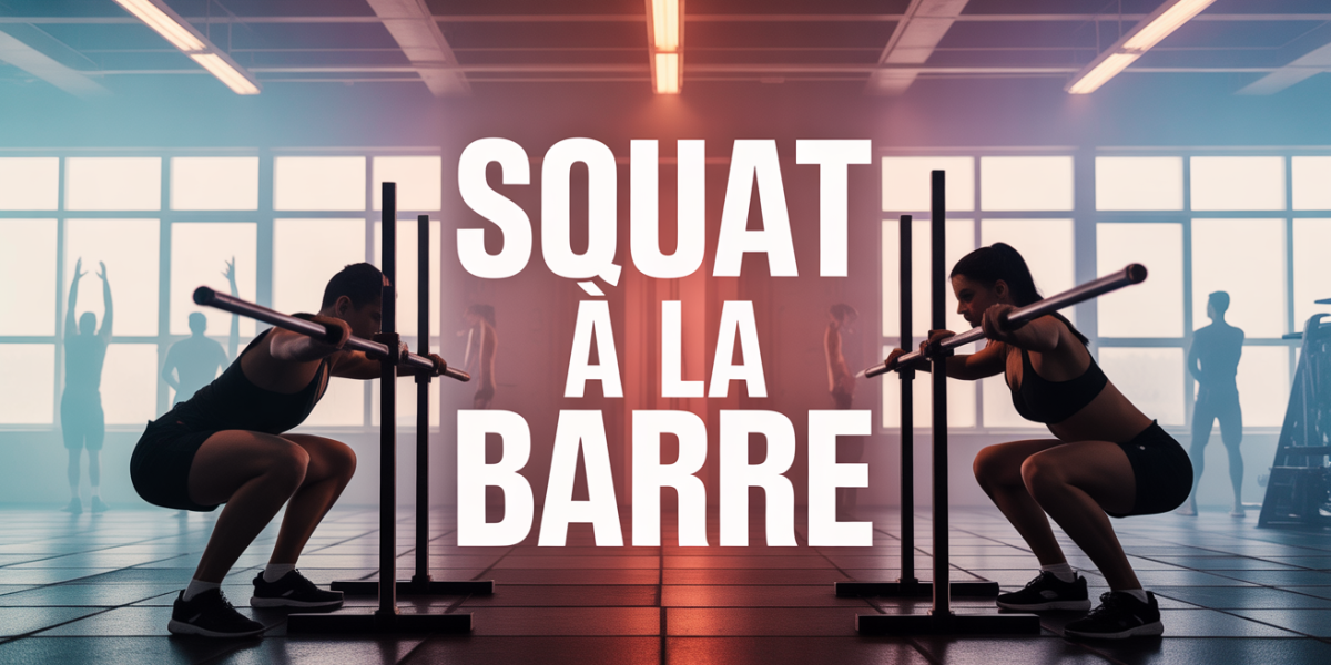 squat a la barre silhouettes salle de sport