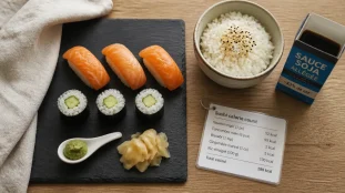 Sushi calorie count : plateau de sushi et calories