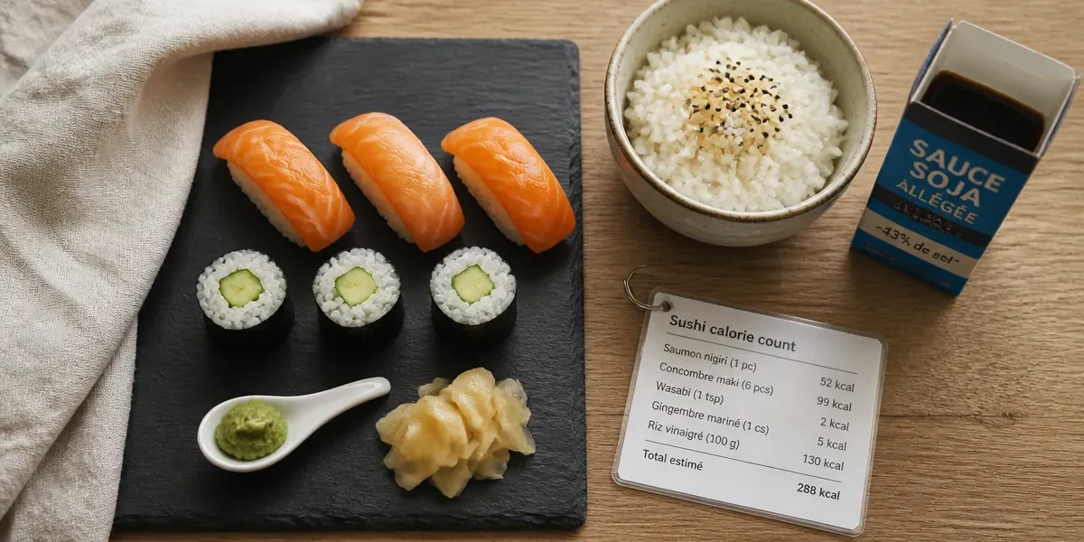 Sushi calorie count : plateau de sushi et calories