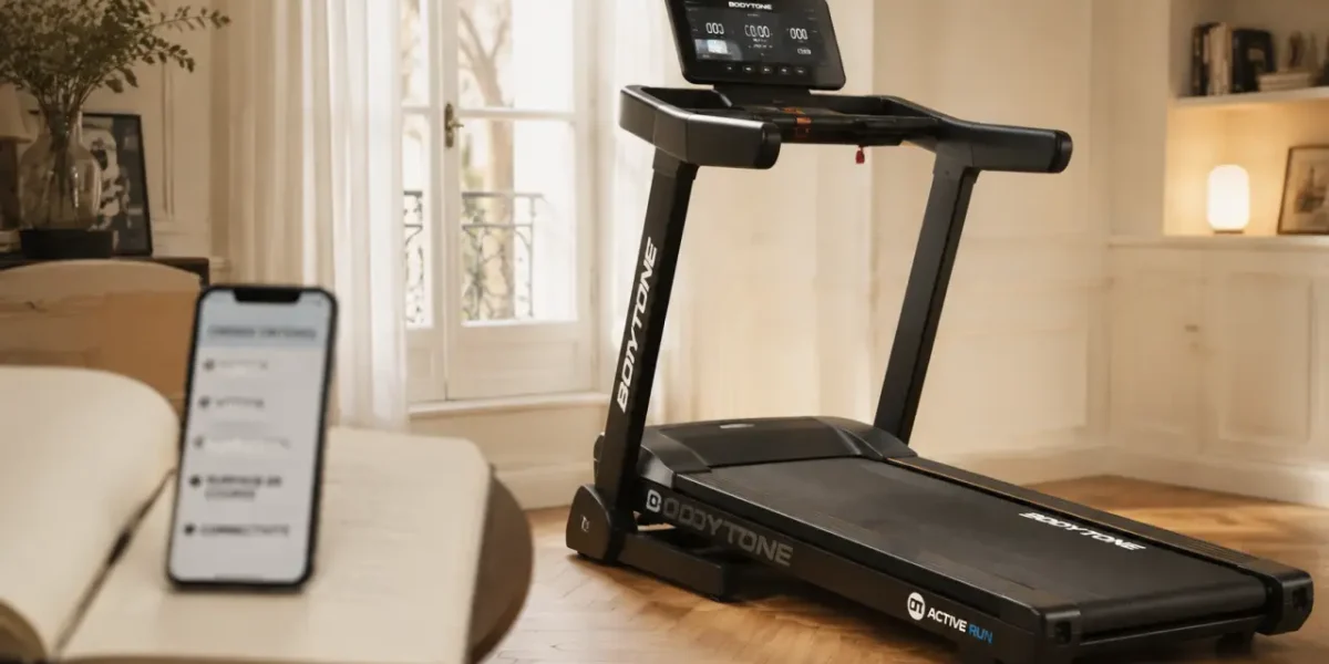 Tapis de course bodytone 20 km/h avec 15 inclinaisons, pour courir chez soi