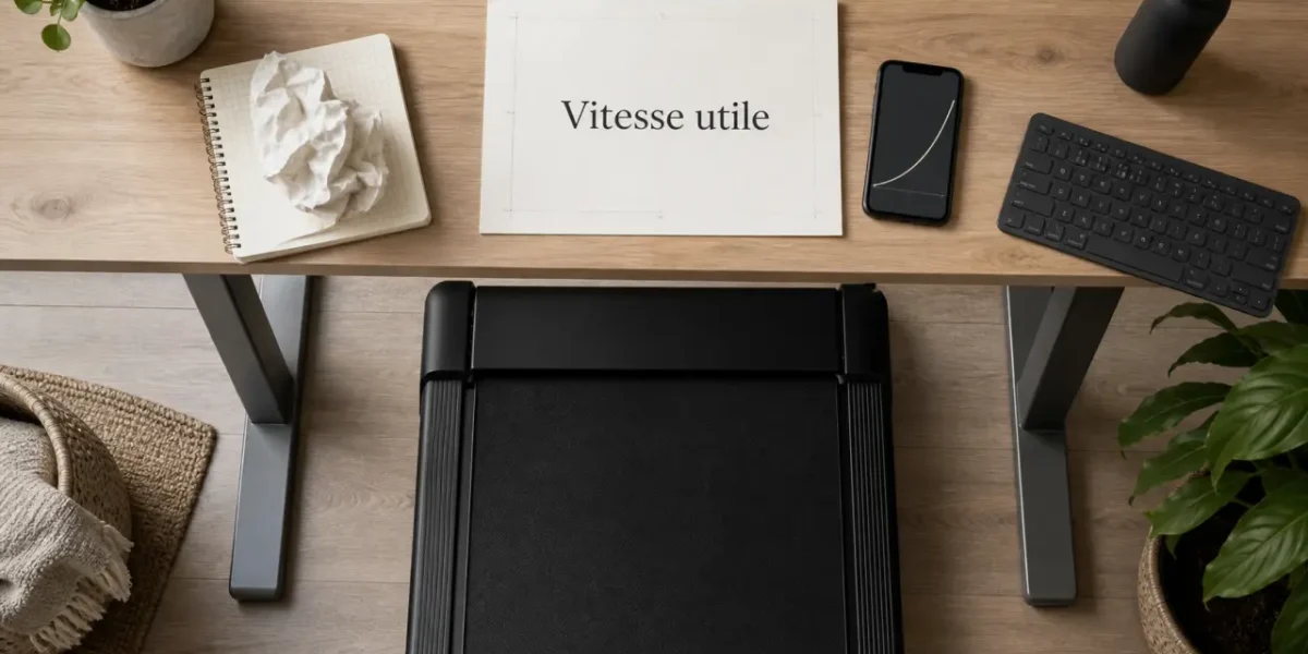 Tapis de course bureau silencieux sous un bureau assis-debout