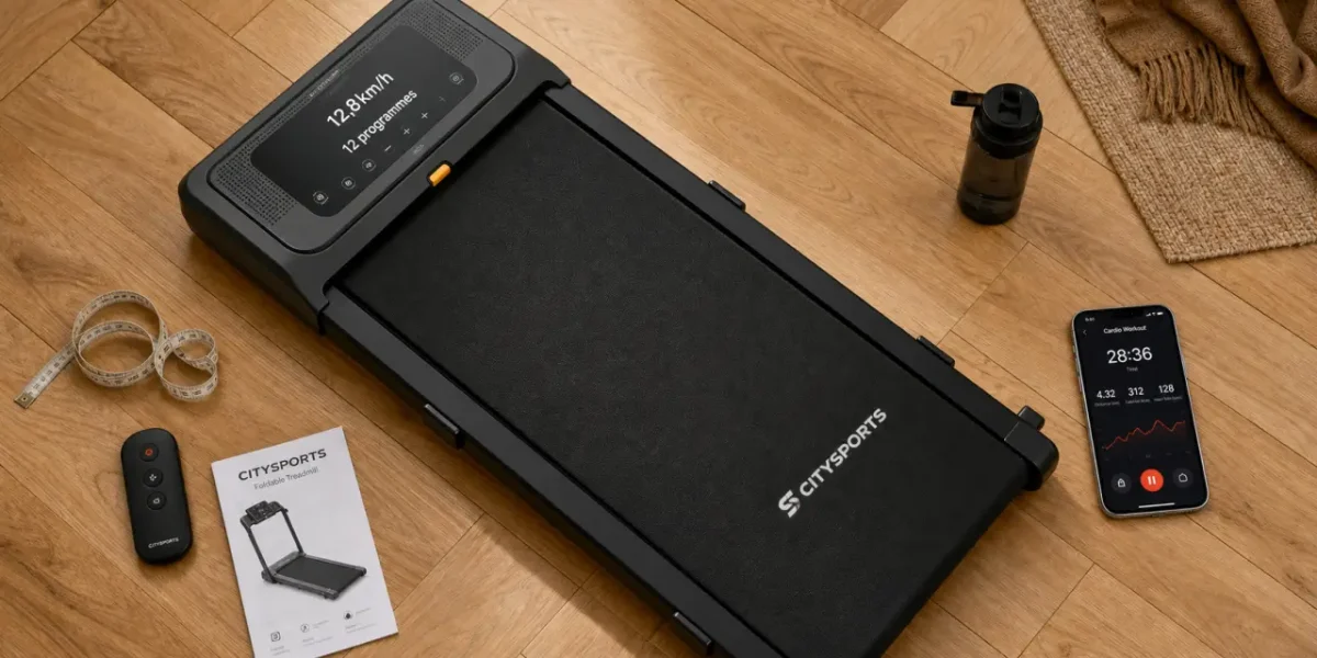 tapis de course ise pliable, 12,8 km/h, 12 programmes pour la maison