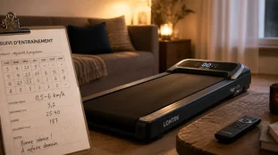 tapis de course lontek pliable pour marcher, courir et travailler debout en intérieur
