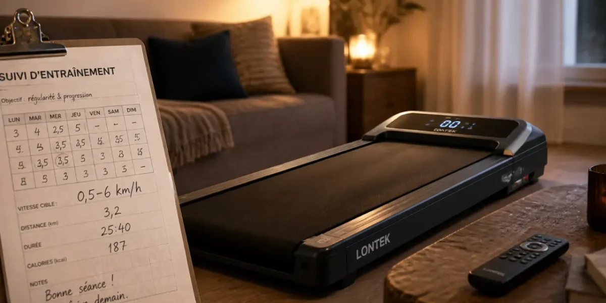 tapis de course lontek pliable pour marcher, courir et travailler debout en intérieur