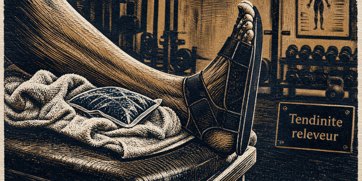 Tendinite releveur du pied : attelle et cheville en dorsiflexion