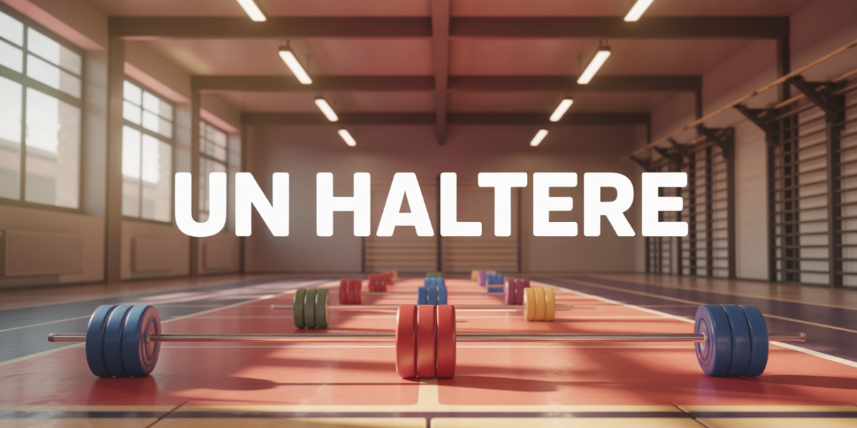 image SEO haltere coloré salle de sport moderne