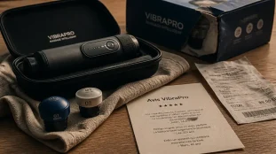 VibraPro, vibrapro avis négatif : appareil vibrant noir et têtes, fiche avis