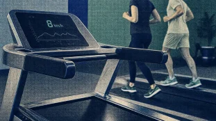 Vitesse réelle sur tapis de course : 8 km/h et inclinaison