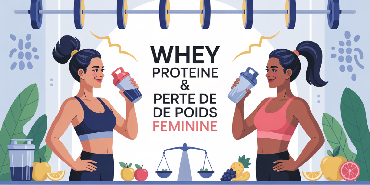 femme sportive avec shaker whey proteine perte de poids